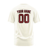 Custom Cream Crimson Red T-Shirt