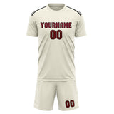 Custom Cream Crimson Red Soccer Set