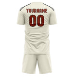 Custom Cream Coral Red Soccer Set