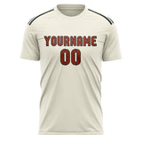 Custom Cream Coral Red Soccer Jersey