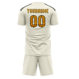 Custom Cream Yellow Soccer Set