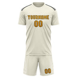 Custom Cream Yellow Soccer Set
