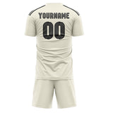Custom Cream Dark Grey Soccer Set
