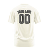 Custom Cream Dark Grey T-Shirt