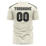 Custom Cream Dark Grey Soccer Jersey