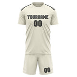 Custom Cream Dark Grey Soccer Set