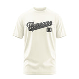 Custom Cream Dark Grey T-Shirt