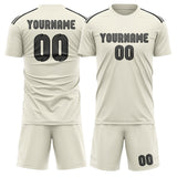 Custom Cream Dark Grey Soccer Set