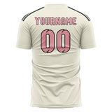 Custom Cream Light Pink Soccer Jersey