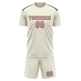 Custom Cream Light Pink Soccer Set