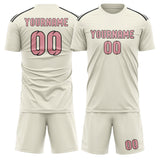Custom Cream Light Pink Soccer Set