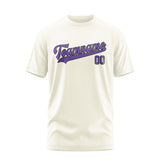 Custom Cream Light Purple T-Shirt