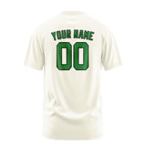 Custom Cream Emerald Green T-Shirt