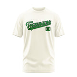 Custom Cream Emerald Green T-Shirt