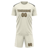 Custom Cream Light Khaki Soccer Set