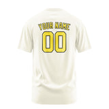 Custom Cream Light Yellow T-Shirt
