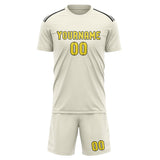 Custom Cream Light Yellow Soccer Set