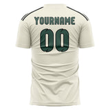 Custom Cream Blue Green Soccer Jersey