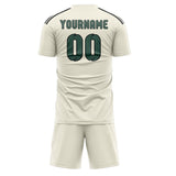 Custom Cream Blue Green Soccer Set