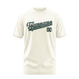 Custom Cream Blue Green T-Shirt