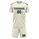 Custom Cream Blue Green Soccer Set