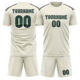 Custom Cream Blue Green Soccer Set