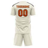 Custom Cream Orange Soccer Set