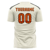 Custom Cream Orange Soccer Jersey