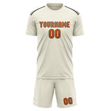 Custom Cream Orange Soccer Set