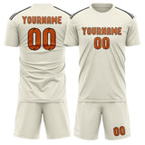 Custom Cream Orange Soccer Set