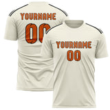 Custom Cream Orange Soccer Jersey