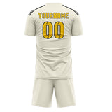 Custom Cream Gold Soccer Set