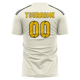 Custom Cream Gold Soccer Jersey