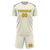 Custom Cream Gold Soccer Set