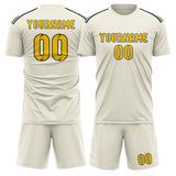 Custom Cream Gold Soccer Set