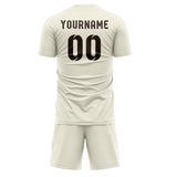 Custom Cream Brown Soccer Set