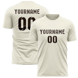 Custom Cream Brown Soccer Jersey