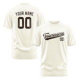 Custom Cream Brown T-Shirt