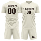 Custom Cream Brown Soccer Set