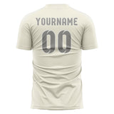 Custom Cream Gray Soccer Jersey