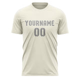 Custom Cream Gray Soccer Jersey