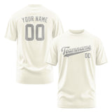 Custom Cream Gray T-Shirt