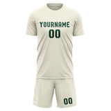 Custom Cream Green Soccer Set