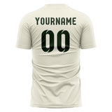 Custom Cream Dark Green Soccer Jersey