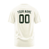 Custom Cream Dark Green T-Shirt