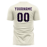Custom Cream Purple Soccer Jersey