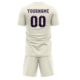 Custom Cream Purple Soccer Set