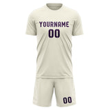 Custom Cream Purple Soccer Set