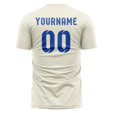 Custom Cream Sky Blue Soccer Jersey