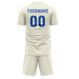 Custom Cream Sky Blue Soccer Set